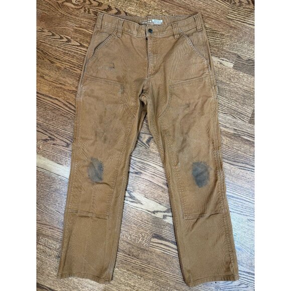 Carhartt Mens BN3334-M Rugged Duck Double Coyote Utility PantsSize 32X30 Grunge - Picture 10 of 16